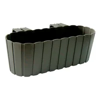Jardinera Plástica Rectangular Con Gancho Para Balcón 13x39cm Gris