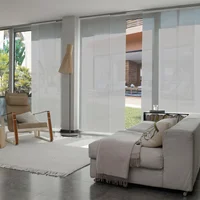 Cortina Panel Oriental Solar Screen 10 Gris A La Medida Ancho Entre 300.5-320  cm Alto Entre  240.5-260 cm