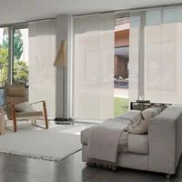 Cortina Panel Oriental Solar Screen 10 Beige A La Medida Ancho Entre 470.5-490  cm Alto Entre  180.5-200 cm