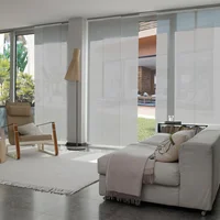 Cortina Panel Oriental Solar Screen 10 Gris A La Medida Ancho Entre 490.5-500  cm Alto Entre  80-100 cm
