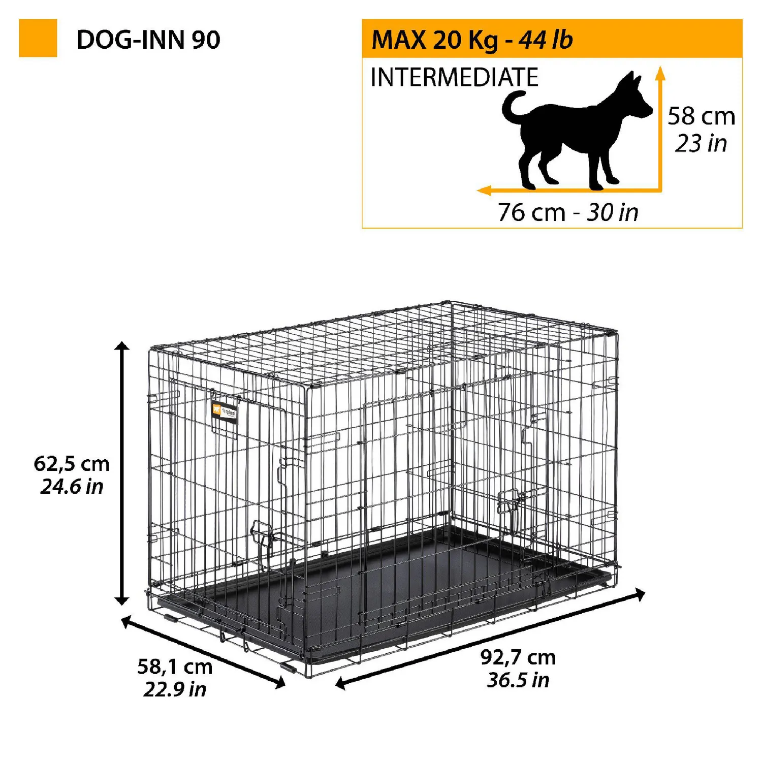 Jaula Para Perros 90x60x62.5cm Grande Negro 7