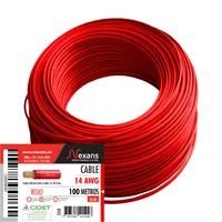 Cable N14 100 M Lib/Halog Rojo Centelsa