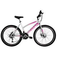 Bicicleta De Montaña Sforzo Dama R26 18V Talla M Disco Mecánico Cambios Tipo Moto Blanco/Rosado