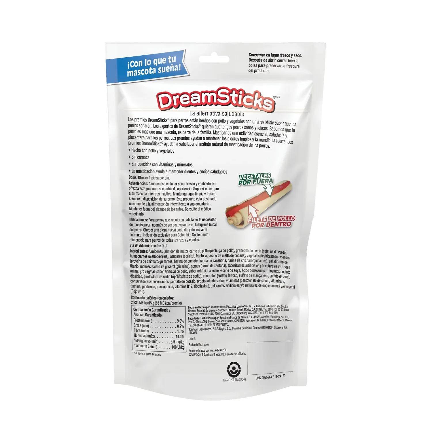 Snack Para Perro Dental Sticks Vegetales Y Pollo Dreambone x2und