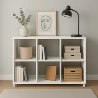 Biblioteca Estante Multiusos Argentina 90x66x30 cm Blanco en MDP