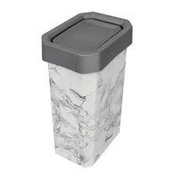 Caneca Plástica 26 Litros Apariencia Mármol Gris con Tapa Vaivén
