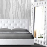 Combo Perfect Colchón Doble + Espaldar + Base Cama + Espejo Capitoneado de Lujo Blanco Perla