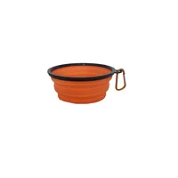 Tazón En Silicona Para Mascotas Grande Color Naranja Solepet 17.5 Cm