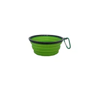 Tazón En Silicona Para Mascotas Grande Color Verde Solepet 17.5 Cm