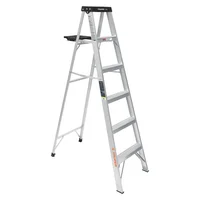 Escalera 1.8 m 5 P Tijera con Bandeja Aluminio 91 kg Truper