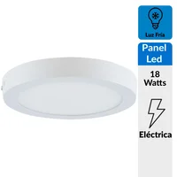 Panel LED Sobreponer Redondo 1350 Lúmenes 18w Luz Fría Certificado