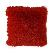 Cojín Decorativo Peludo Rojo