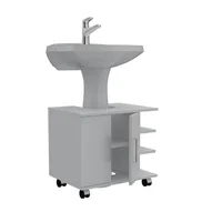 Mueble para Lavamanos 2 Puertas Bath con Rodachines 55cm Alto x 50cm Ancho x 41.4 Fondo Blanco