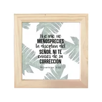 Cuadro Frase Bíblica 18X18cm Proverbios 3:11