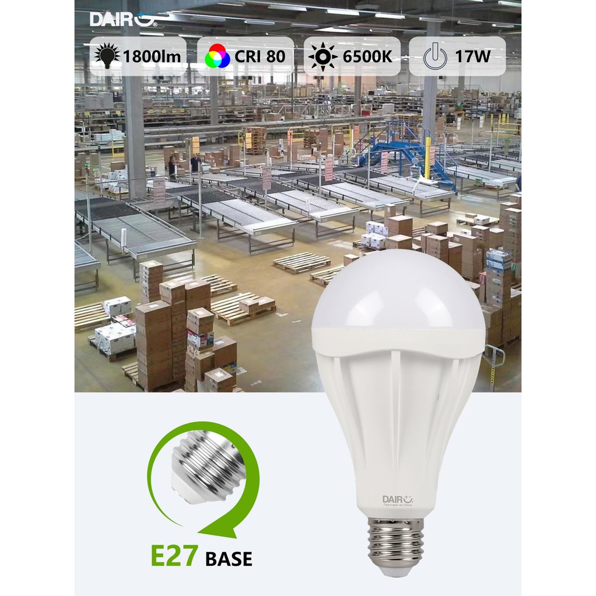 Bombillo Led A80 1800 Lúmenes 17w E27 Luz Fría Certificado DAIRU ...