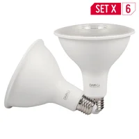 Set de 6 Led Par38 13w E27 Luz Fría Ip65 Certificado