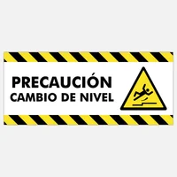 Señal Cambio Nivel Adhesiva para Piso 70X30 cm