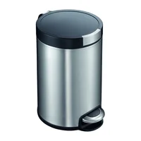 Caneca Acero Inoxidable 8L Plateado Con Pedar Tapa Negra