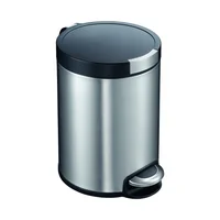 Caneca Acero Inoxidable 5L Plateado Con Pedar Tapa Negra