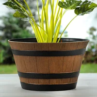 Maceta Estilo Barril Whisky Roble Natural 39.37 cm