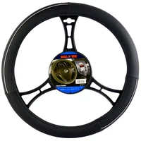Forro Timón En Pvc Negro-Plateado 37-38Cm