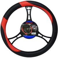 Forro Timón En Pvc Rojo-Negro 37-38Cm