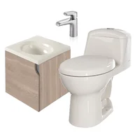 Corona Combo Smart: Sanitario Smart Redondo Bone + Mueble Eclipse 45 Cm + Grifería Cascade Monocontrol Corona