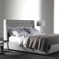 Combo Marfil Cabecero + Base Cama Queen Gris Perla