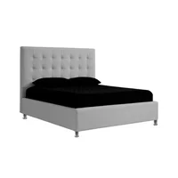 Combo Ilusión Cabecero + Base Cama Queen Gris Perla
