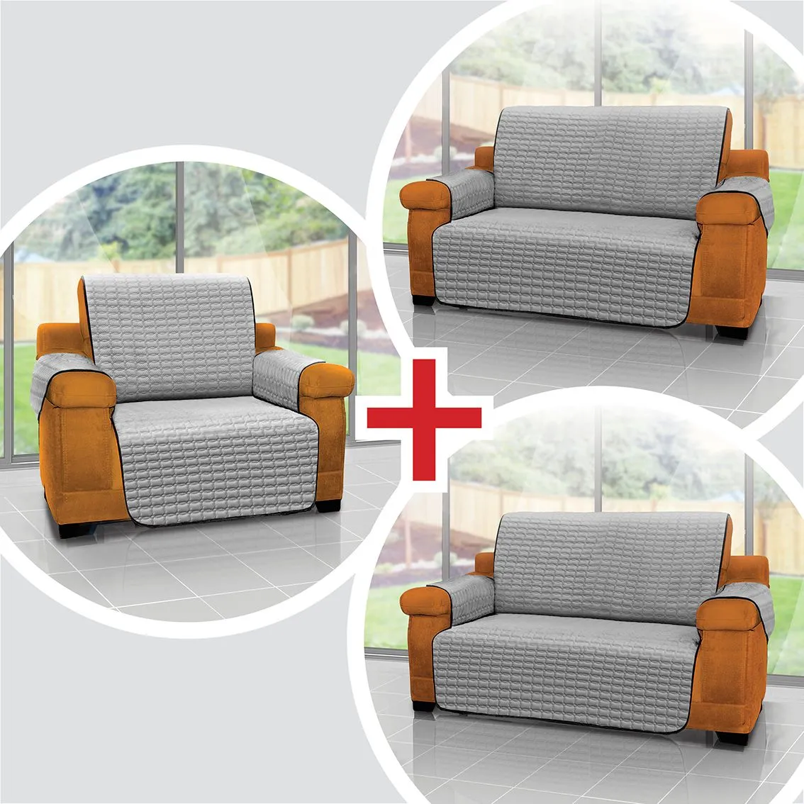 Combo Protector De Sofá Para Mascotas 1 Puesto + 2 Cubre Sofa 2 Puestos Energy Plus Negro 5