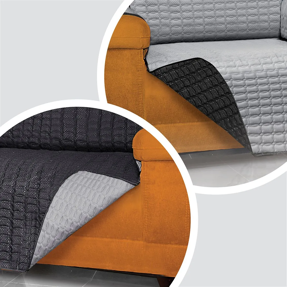 Combo Protector De Sofá Para Mascotas 1 Puesto + 2 Cubre Sofa 2 Puestos Energy Plus Negro 7
