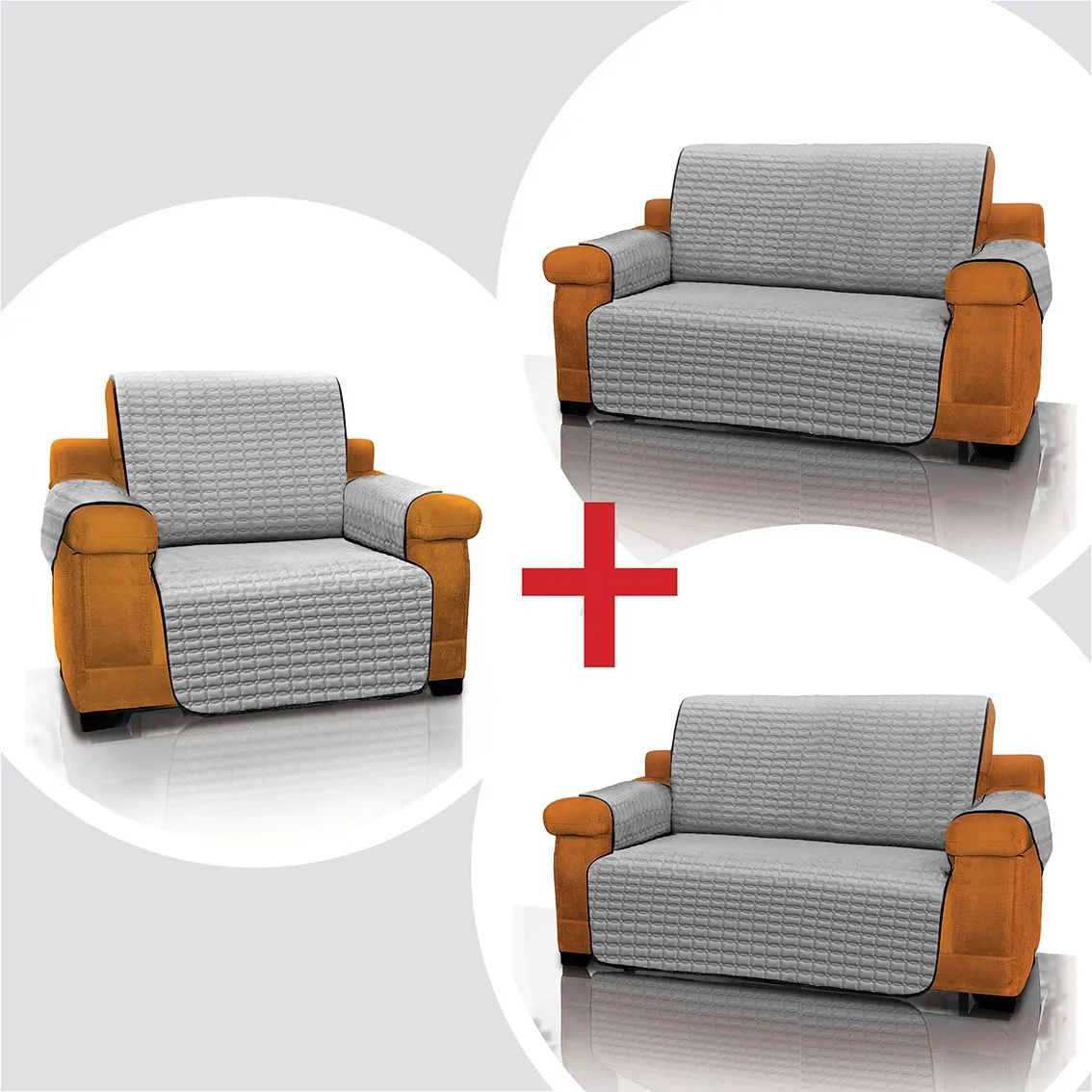 Combo Protector De Sofá Para Mascotas 1 Puesto + 2 Cubre Sofa 2 Puestos Energy Plus Negro 14
