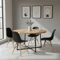 Set x4 Sillas Eames Modernas para Comedor o Sala Color Negro