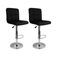 Set x2 Sillas Tipo Bar Negro con Espaldar