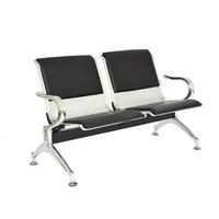 Silla Tándem 2 Gris 124x77x37 Negro