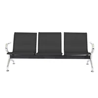 Silla Tándem 3 Puestos 188X77X37 Negro