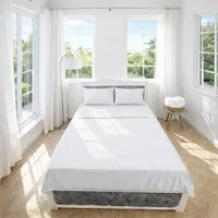 Juego De Sábanas Cama Sencilla Microfibra Blanco