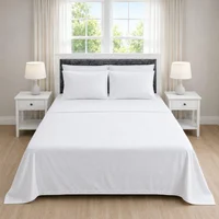 Juego De Sábanas Cama King 180 Hilos Blanco