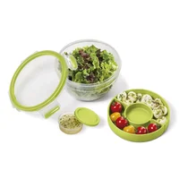 Recipiente  1.0Lt  Ensalada Plastico Tapa Verde  T