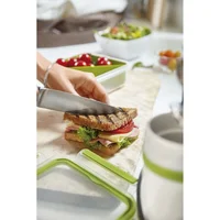 Recipiente 0.85L Sanduche Plastico Tapa  Verde