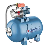 Equipo de Presión Plurijet 4/80 0.75 Hp ¾ Hp 110/220V + Tanque Hidroneumático Horizontal de 200 Litros Pedrollo