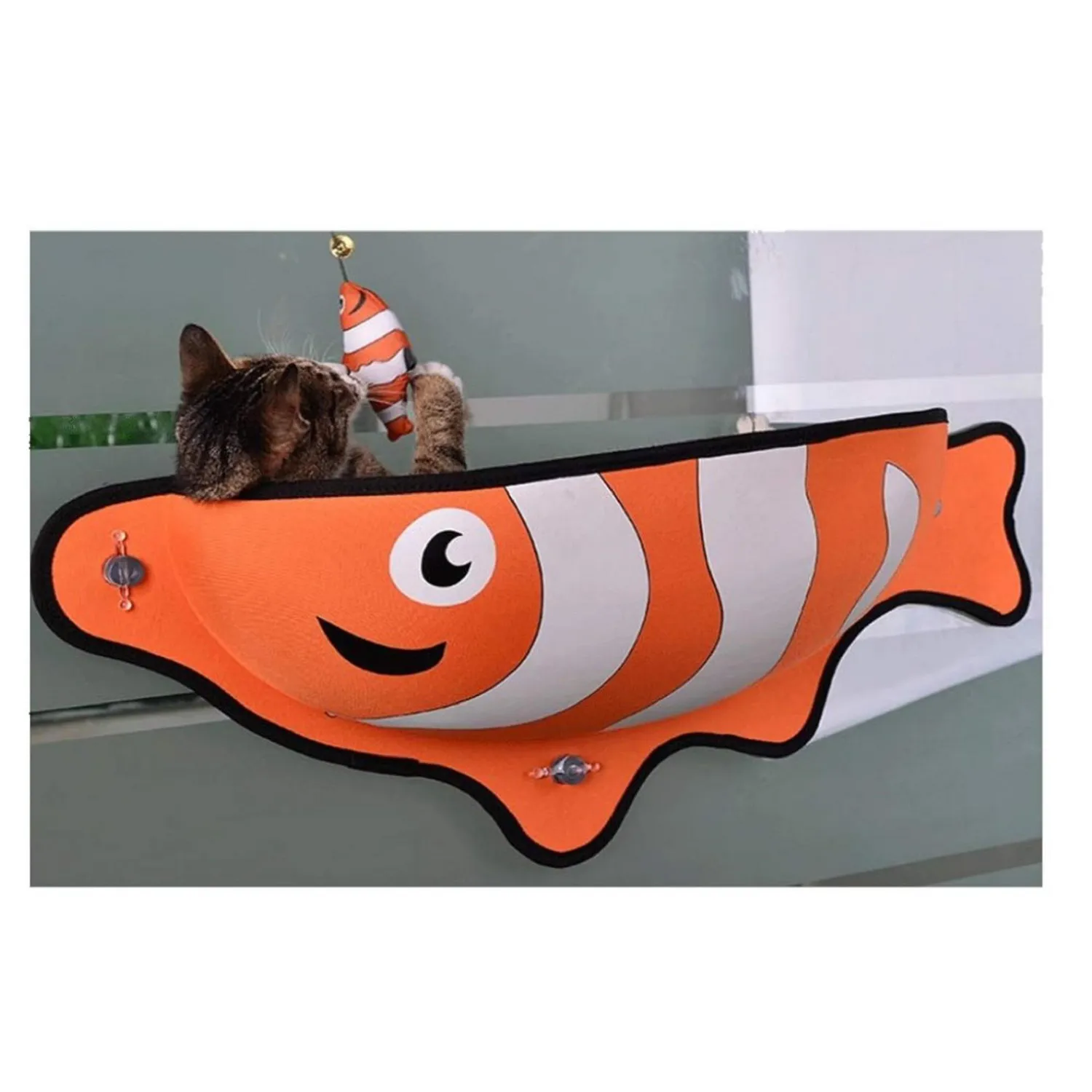 Cama Alcolchada Para Mascotas Ventana Pez Solepet Naranja Solepet