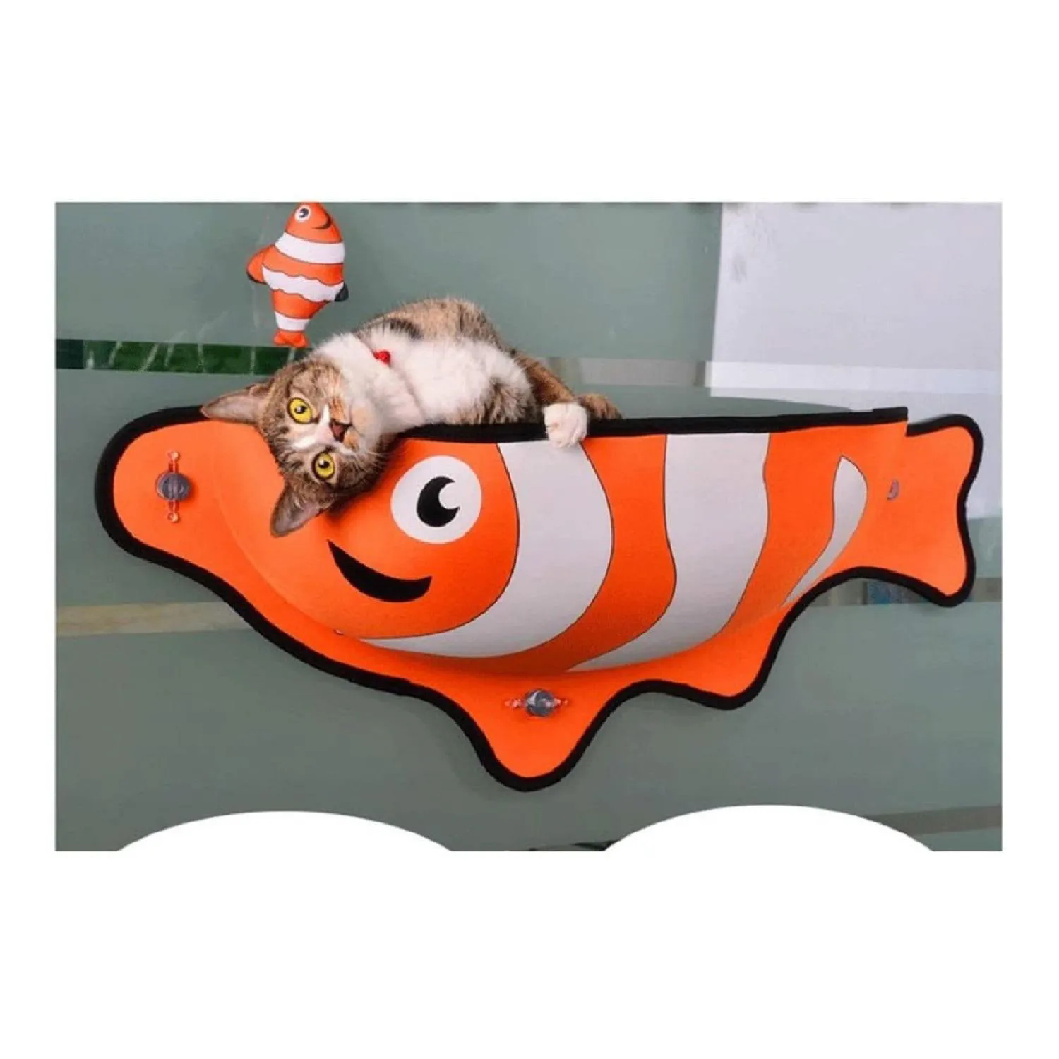 Cama Alcolchada Para Mascotas Ventana Pez Solepet Naranja Solepet 3