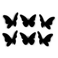 Set de 6 Apliques Mariposas 11x9 cm Negro Allegr