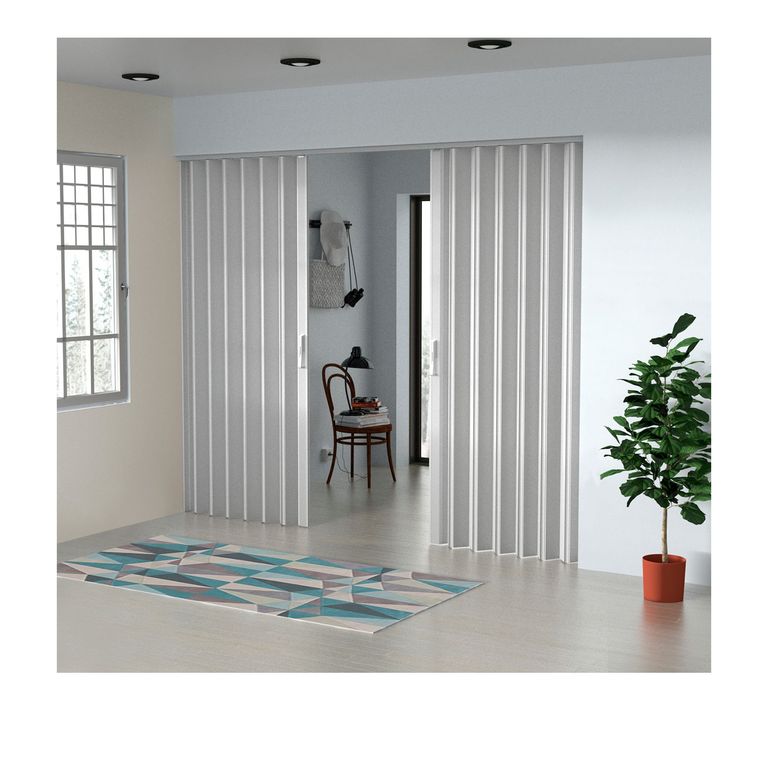 Puerta Plegable Madera MDP 801- 830x240 cm Apertura Central - Blanco ...