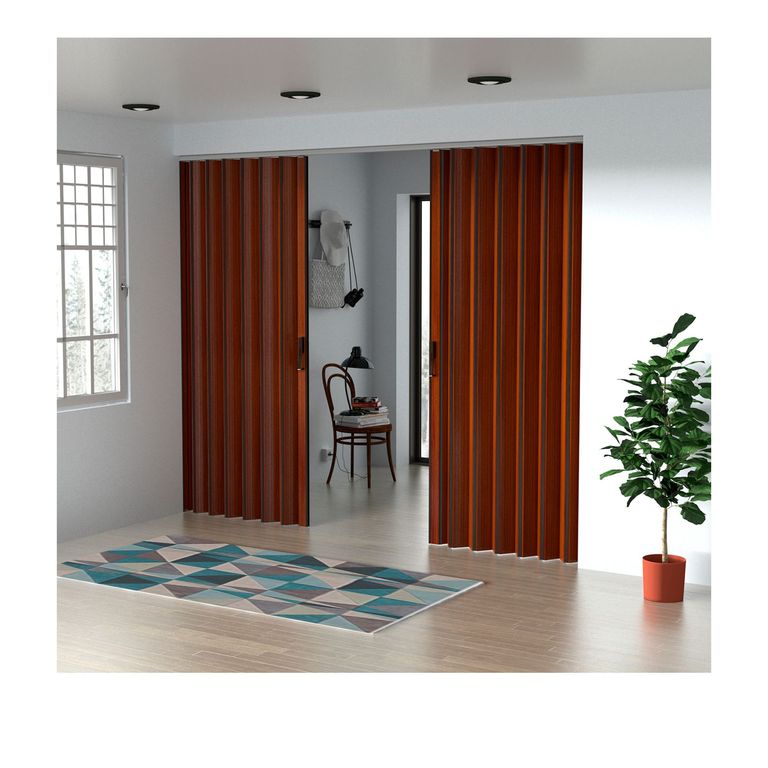 Puerta Plegable Madera MDP 411- 440x240 cm Apertura Central - Cedro ...
