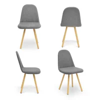Set X4 Sillas Matiz Tela 84X48.5X55 Gris