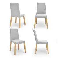 Set X4 Silla Viena Tela Plus 93X49X54 Plata