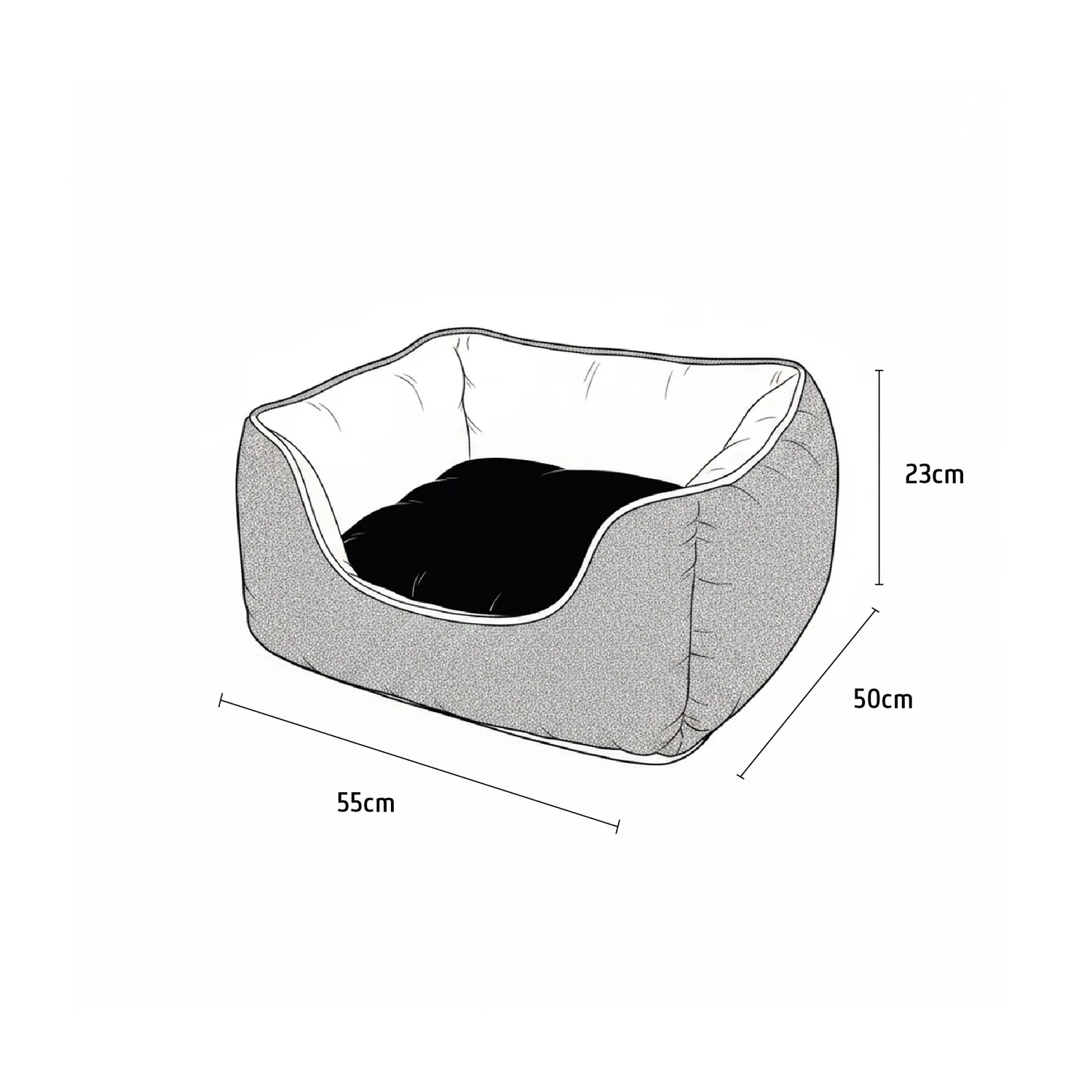 Cama Mascotas Tela Luxury 55x50x23cm Pequeña Surtido Petizoos 4