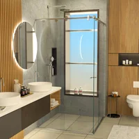 División De Baño 120+130 cm x 180 cm - Amiga Barra Escua 6 mm
